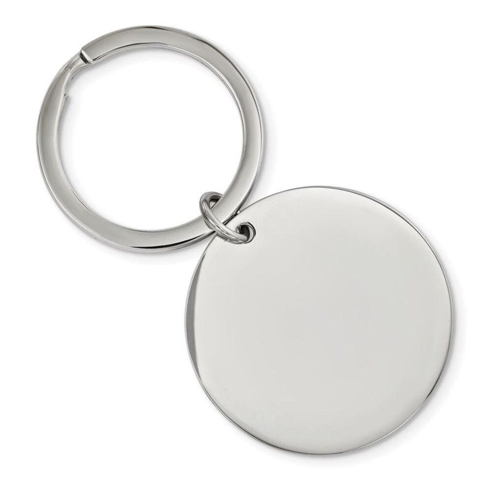 Stainless Steel Brushed & Polished Reversible Large Circle Key Chain
